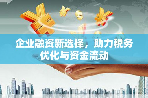 阳东企业融资新选择，助力税务优化与资金流动