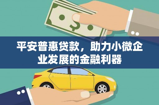 阳东平安普惠贷款，助力小微企业发展的金融利器