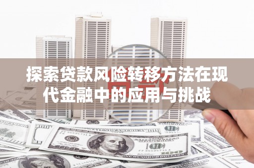 阳东探索贷款风险转移方法在现代金融中的应用与挑战