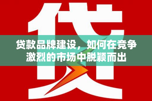 阳东贷款品牌建设，如何在竞争激烈的市场中脱颖而出