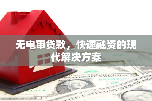 阳东无电审贷款，快速融资的现代解决方案