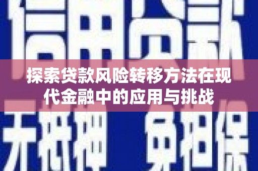 阳东探索贷款风险转移方法在现代金融中的应用与挑战