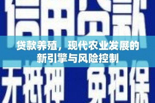 阳东贷款养殖，现代农业发展的新引擎与风险控制