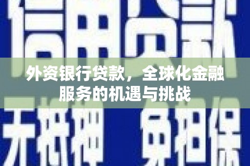 阳东外资银行贷款，全球化金融服务的机遇与挑战