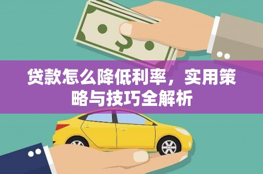 阳东贷款怎么降低利率，实用策略与技巧全解析
