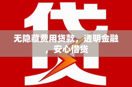 阳东无隐藏费用贷款，透明金融，安心借贷
