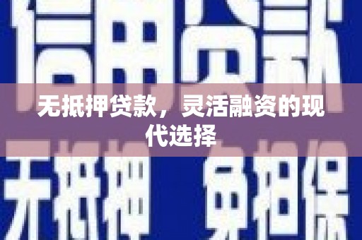 阳东无抵押贷款，灵活融资的现代选择