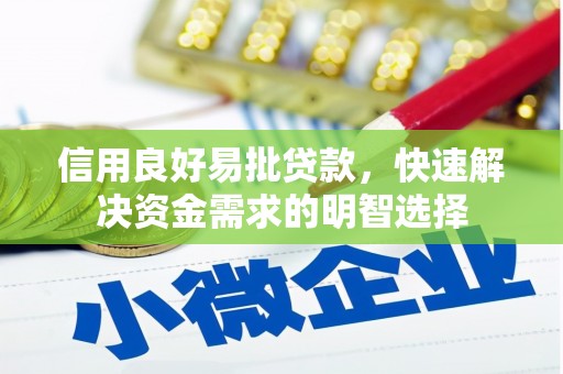 阳东信用良好易批贷款，快速解决资金需求的明智选择