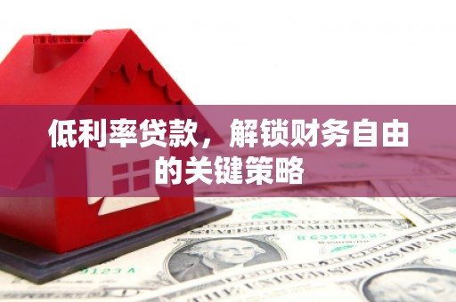 阳东低利率贷款，解锁财务自由的关键策略