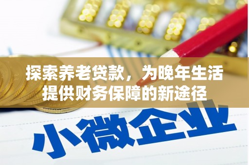 阳东探索养老贷款，为晚年生活提供财务保障的新途径