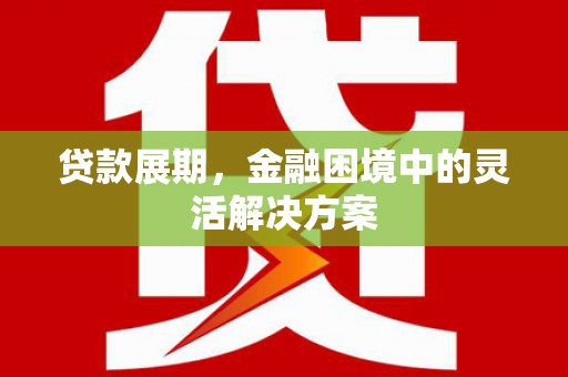 阳东贷款展期，金融困境中的灵活解决方案