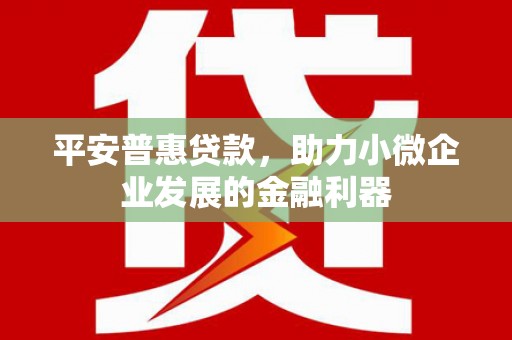 阳东平安普惠贷款，助力小微企业发展的金融利器
