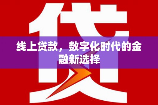阳东线上贷款，数字化时代的金融新选择