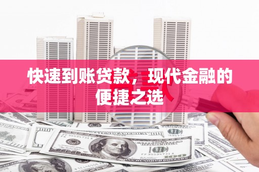 阳东快速到账贷款，现代金融的便捷之选