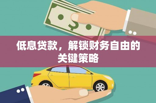 阳东低息贷款，解锁财务自由的关键策略
