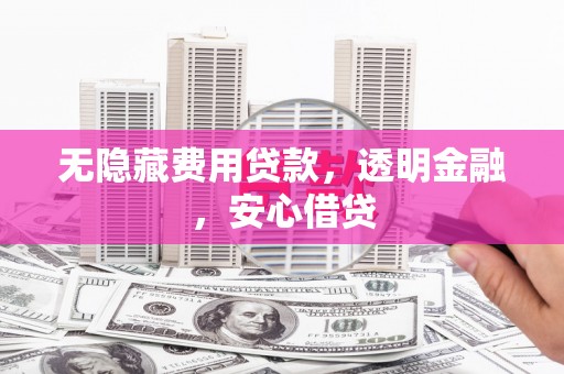 阳东无隐藏费用贷款，透明金融，安心借贷