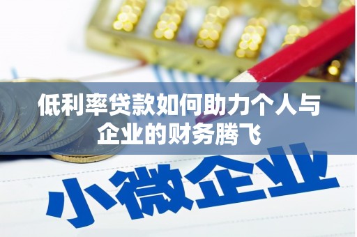 阳东低利率贷款如何助力个人与企业的财务腾飞