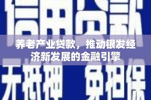 阳东养老产业贷款，推动银发经济新发展的金融引擎