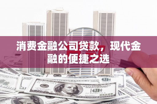 阳东消费金融公司贷款，现代金融的便捷之选